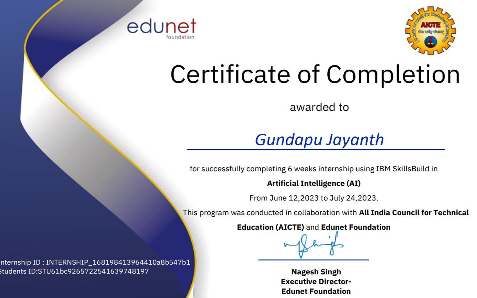 Certification Image